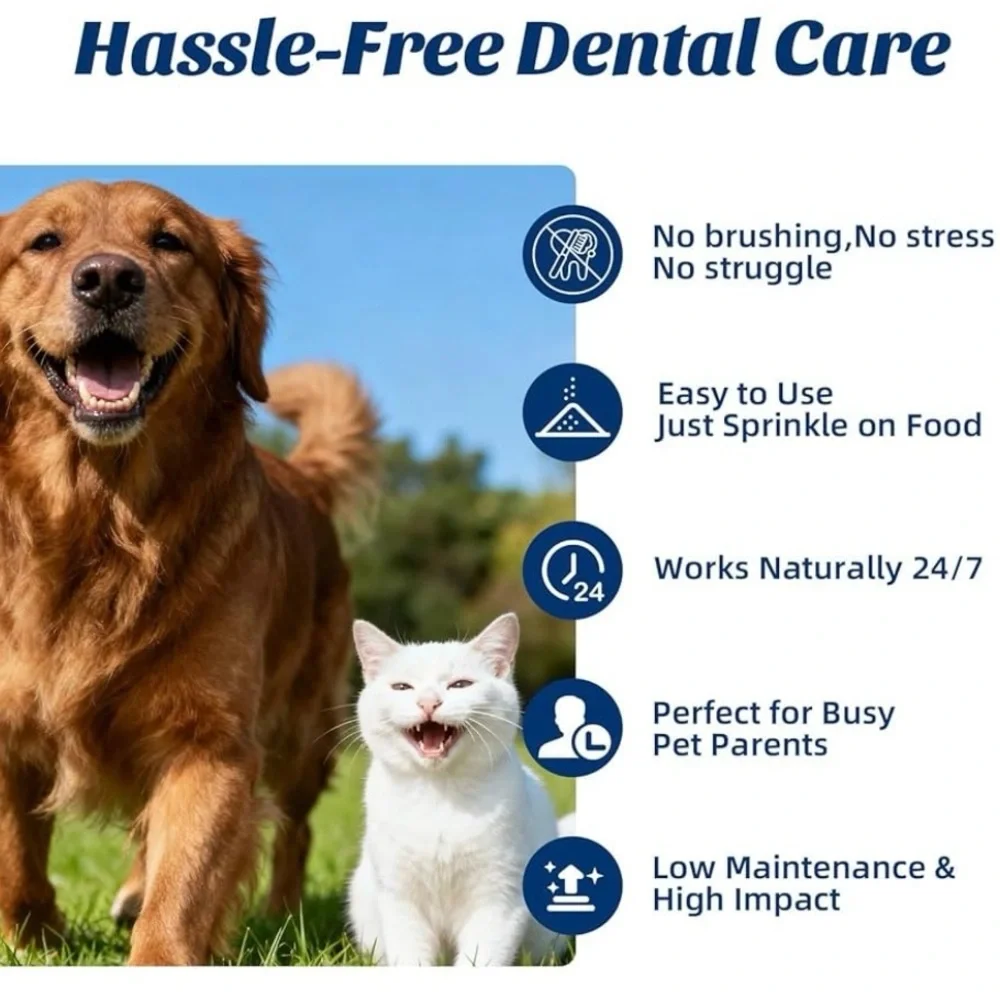 OMYGYM Dog Dental Powder Teeth Whitening Oral Care Teeth Stain Remover EXP 12/26